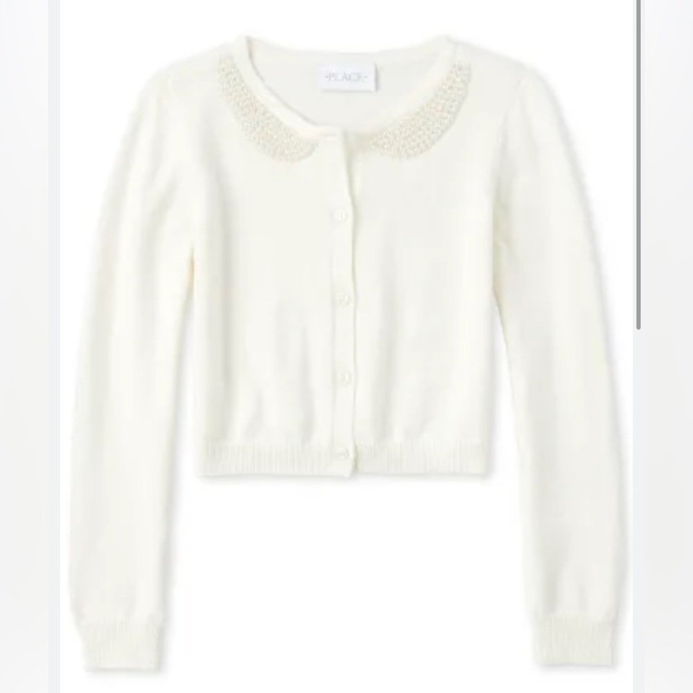Girls Easter Kong sleeves Faux Pearl Cardigan